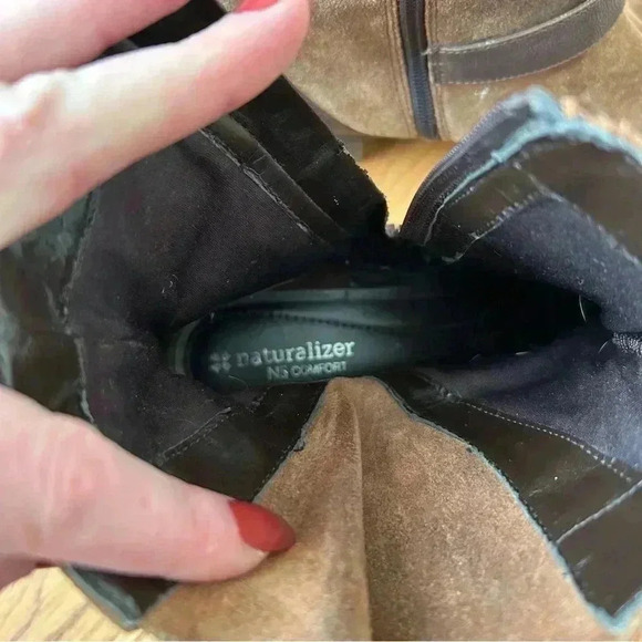 Naturalizer Comfort Brown Leather Buckle Mid Calf Zip Up Boots Women’s Size 8 - Picture 9 of 9